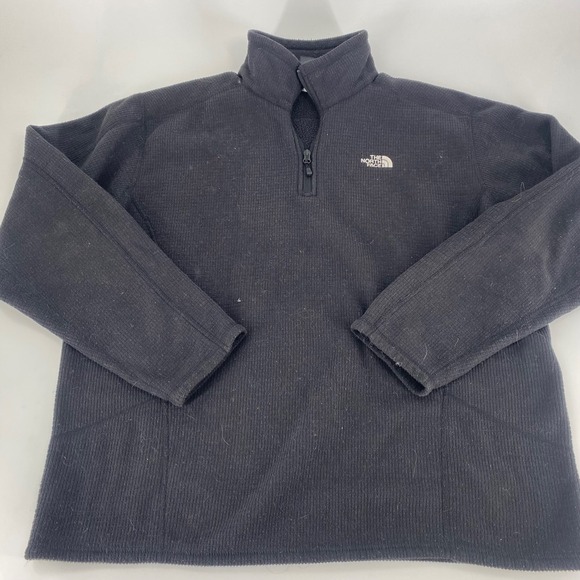 The North Face Mens Fleece 1/4 Zip Pullover Jacket Black XL - Picture 1 of 4